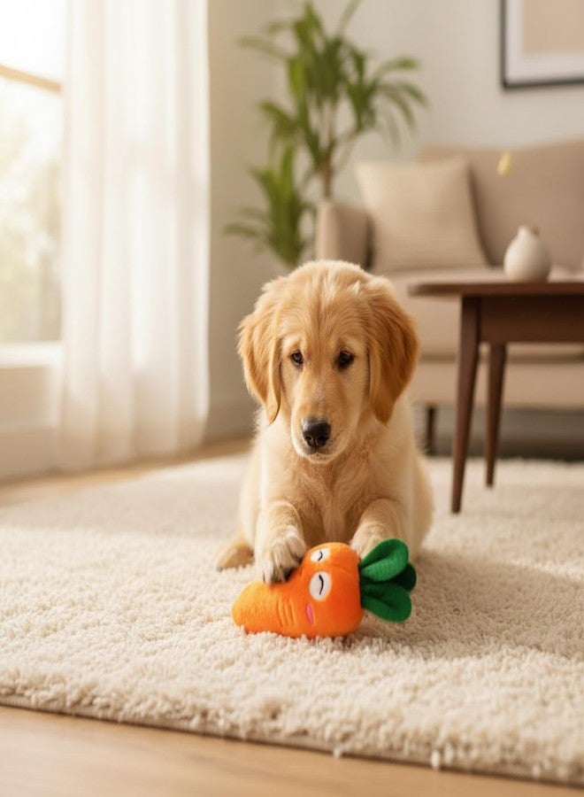 Tustao 4 Pcs Soft Dog Toys Cute Carrot Plush Chew Squeaker Plush Dog and Cat Toys with Multi-Squeaks Sound Pet Puppy Supplies Funny Squeak - Image 2